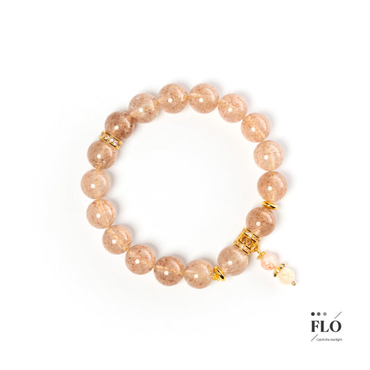 PINK GOLD Strawberry Quartz Bracelet for Radiant Love, Self-Compassion & Warm Vitality