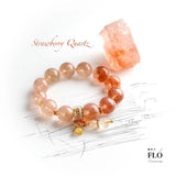 PINK LOTUS Strawberry Quartz Bracelet for Heart Love, Self-Compassion & Spiritual Growth