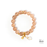 PINK LOTUS Strawberry Quartz Bracelet for Heart Love, Self-Compassion & Spiritual Growth
