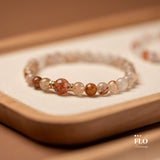 RED GLOW Rutilated Quartz & Red Gel Inclusion Quartz Bracelet for Passion, Release & Vitality