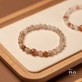 RED GLOW Rutilated Quartz & Red Gel Inclusion Quartz Bracelet for Passion, Release & Vitality