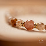 RED GLOW Rutilated Quartz & Red Gel Inclusion Quartz Bracelet for Passion, Release & Vitality