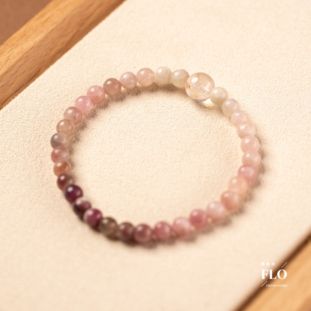 PINK DYE Pink Tourmaline Bracelet for Heart Healing, Self-Love & Soft Emotional Warmth