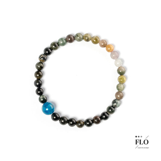 EMERALD SHADOW  Multicolor Tourmaline Bracelet for Balance, Heart Harmony & Earthy Calm
