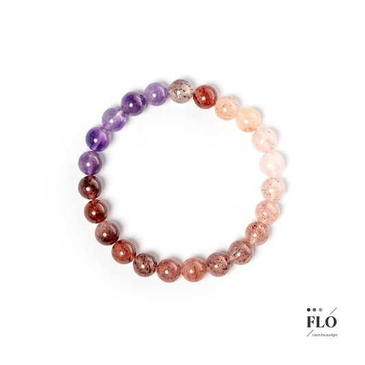 CRIMSON DYED Old Mine Strawberry Quartz Bracelet for Deep Heart Healing, Self-Love & Rich Emotional Warmth