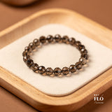 TEA EDGE Faceted Smoky Quartz Bracelet for Grounding Energy, Calm Focus & Negative Energy