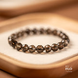TEA EDGE Faceted Smoky Quartz Bracelet for Grounding Energy, Calm Focus & Negative Energy