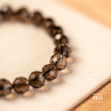 TEA EDGE Faceted Smoky Quartz Bracelet for Grounding Energy, Calm Focus & Negative Energy