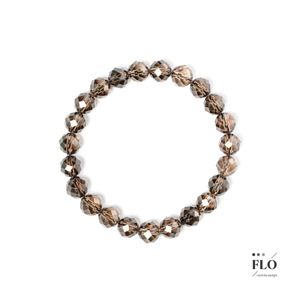 TEA EDGE Faceted Smoky Quartz Bracelet for Grounding Energy, Calm Focus & Negative Energy