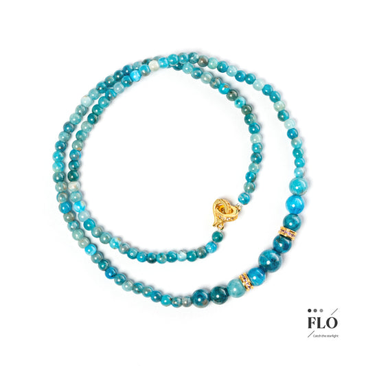 PHOSPHORESCENT Apatite Multi-Turn  Bracelet for Vitality, Clarity, Balance