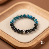 SERENE WAVES Apatite & Obsidian Bracelet for Calm Protection, Clear Communication & Balanced Energy