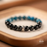 SERENE WAVES Apatite & Obsidian Bracelet for Calm Protection, Clear Communication & Balanced Energy