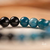 SERENE WAVES Apatite & Obsidian Bracelet for Calm Protection, Clear Communication & Balanced Energy