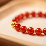 GILDED RED Red Agate Bracelet for Courage, Warmth & Grounded Vitality