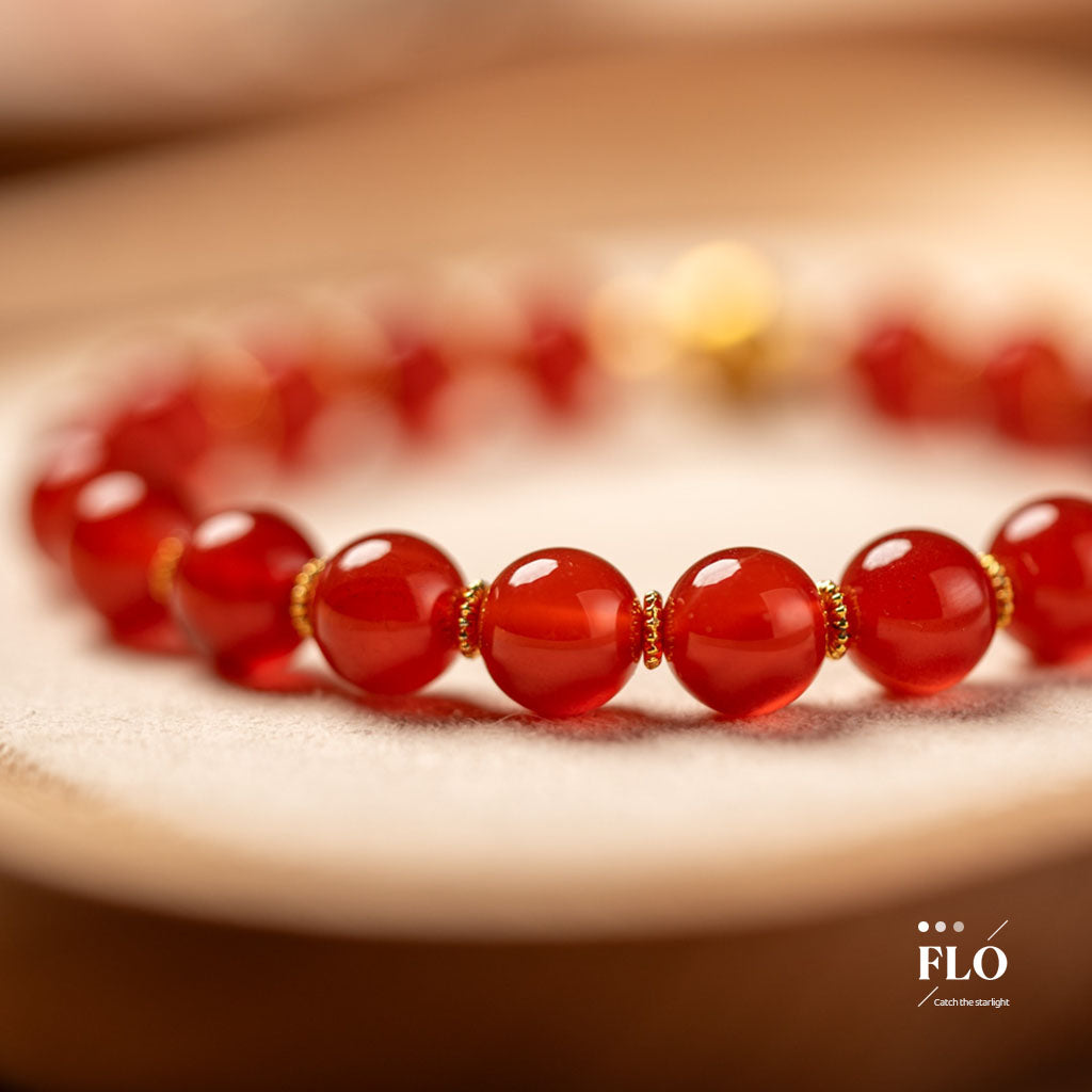 GILDED RED Red Agate Bracelet for Courage, Warmth & Grounded Vitality