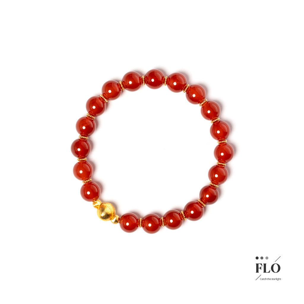 GILDED RED Red Agate Bracelet for Courage, Warmth & Grounded Vitality