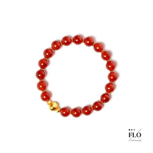 GILDED RED Red Agate Bracelet for Courage, Warmth & Grounded Vitality