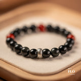 INK RED Obsidian & Red Agate Bracelet for Bold Protection, Emotional Strength & Grounded Passion