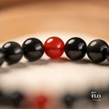 INK RED Obsidian & Red Agate Bracelet for Bold Protection, Emotional Strength & Grounded Passion