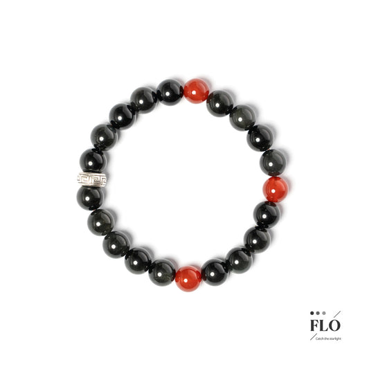 INK RED Obsidian & Red Agate Bracelet for Bold Protection, Emotional Strength & Grounded Passion
