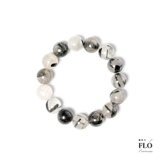 INK WASH Black Rutilated Quartz Bracelet for Fluid Release, Layered Calm & Artful Grounding