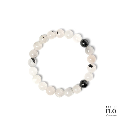 INK DROPPER Black Rutilated Quartz Bracelet for Fluid Cleansing, Layered Calm & Intentional Flow