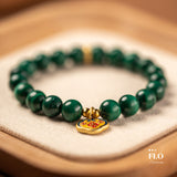 QUE AN Malachite Bracelet for Vitality, Heart Healing & Protective Serenity