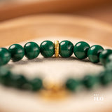 QUE AN Malachite Bracelet for Vitality, Heart Healing & Protective Serenity