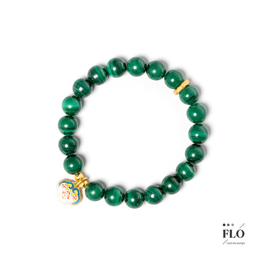 QUE AN Malachite Bracelet for Vitality, Heart Healing & Protective Serenity