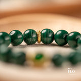EMERALD FEATHER Malachite Bracelet for Vitality, Heart Healing & Grace