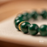EMERALD FEATHER Malachite Bracelet for Vitality, Heart Healing & Grace
